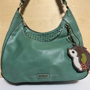 Chala Teal Hobo Bag with Hedgehog Charm